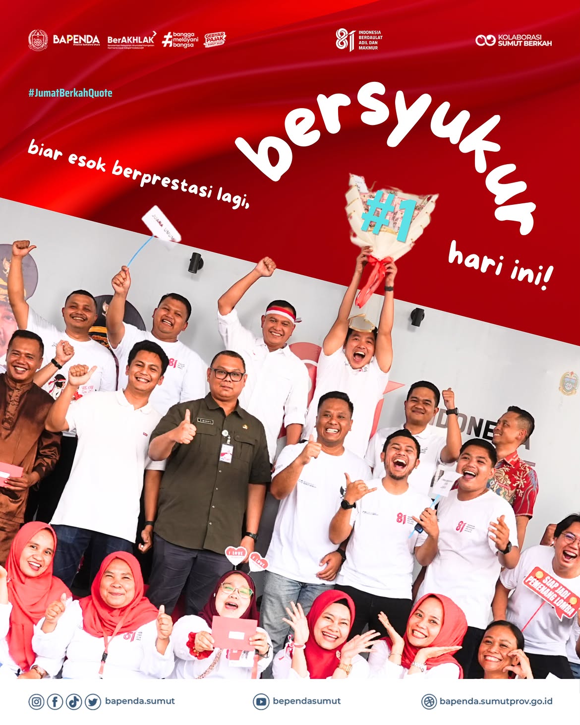 Perayaan Hari Ulang Tahun Republik Indonesia ke-81 di Lingkungan Badan Pendapatan Daerah Provinsi Sumatera Utara